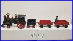 1880's FIVE PIECE CAST IRON FLOOR TRAIN with STEAM LOCOMOTIVE By FRANCIS CARPENTER