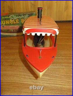 1950's Atwood Motors Steam Powered Jungle Boat with steam engine & original box ++