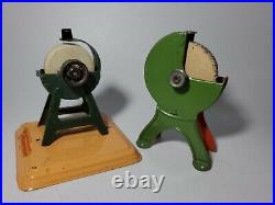 2 Vintage Fleischmann Grinders steam engine powered belt drive German tin toys