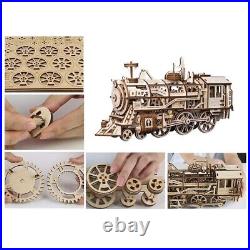 350PCS Locomotive Model 3D Wooden Puzzle Kit Steam Train Christmas Gifts toys