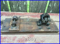 Antique AJAX Cast Iron Erector Steam Engine Motor & Pulleys e. 1900's on Board
