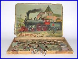 Antique McLoughlin Bros 1901 Steam Engine Train Jigsaw Puzzle +BOX (DAKOTApaul)