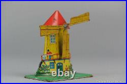 #Antique Tin Toy# US ZOne Germany Wind Mill For Steam Engine Dutch Windmill toy