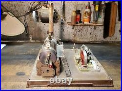Antique Toy Steam Engine and Boiler Rough Restoration Project large Base 15 X 13