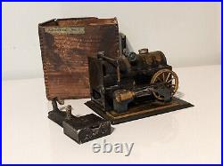 Antique Weeden No. 7 Horizontal Steam Engine with Wooden Box, New Bedford, Mass