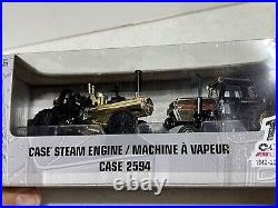 Case Steam Engine & Case 2594 Tractor Gold Plated 175 Years 1/64 Scale by Ertl