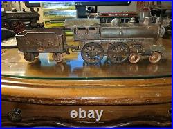 Hubley Cast Iron 4-4-0 Nickel plated Steam Locomotive & Tender Pennsylvania RR
