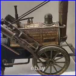 Japan Vintage Tin Rocket Ornament Steam Locomotive Toy made in japan