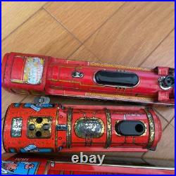 Japanese Vintage Tin Toy Steam-Locomotive 3pcs Length from 6 to 10 inch