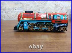 Japanese Vintage Tin Toy Steam Locomotive with Box 6.4in wind-up very good