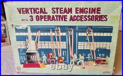 LINEMAR MAR TOYS Vertical Steam Engine with 3 Operative Accessories & Org. Box