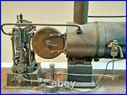 Large Original Antique stationary STEAM ENGINE with BOILER train locomotive model