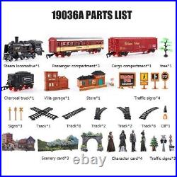Luxury Electric Railway Train Tracks Set Lights Steam Engine Kids Toy Gift