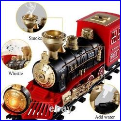 New Electric Train Toys Set Car Railway Tracks Steam Locomotive Engine Diecast