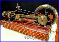 Old Antique Early 1890s Cast Iron Vintage Steam Engine Model hit miss motor toy