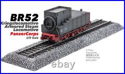 PC 1/72 German BR52 steam locomotive war train static finished PVC model
