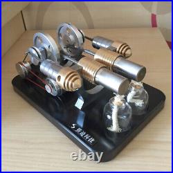 Poweful Hot Air Stirling Engine Model Toy Twin Cylinder Engine Generator Motor