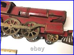 Rare Early 1900s American Metal Dayton OH Tin Toy Train Steam Engine & Coal Car
