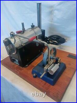 Rare vintage1940s Jensen #5 wooden base Electric Steam Engine, Working. WOW