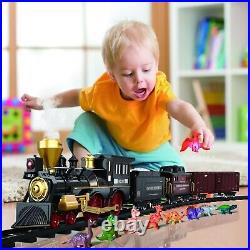 Remote Control Train Set for Boys Girls Kids Electric Steam Locomotive, Cargo