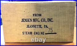 Steam Engine Jensen #75 Power Plant. Chimney Latter, 4 Esbit & Pan Orig Box
