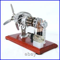 Stirling Engine Steam Motor 16 Cylinder Model Generator External Combustion Toy