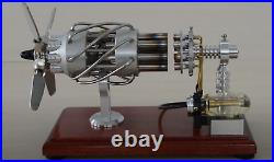 Stirling Engine Steam Motor 16 Cylinder Model Generator External Combustion Toy