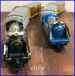 Tin Toy train Steam locomotive 2 Types Set Ichiko Japan Showa Vintage Toy G12916