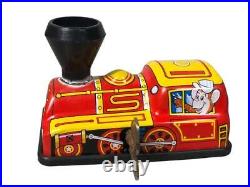 Tin steam locomotive mainspring retro toy antique collection #9d5cc2