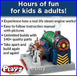 Train Steam Engine Model Kit to Build for Kids with Real Steam, STEM Science Ki