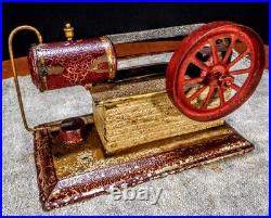 Vintage Antique Early Old Toy Steam Gas Engine wind up model hit miss tin motor