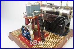 Vintage BING vertical cylinder live steam engine, tin toy prewar