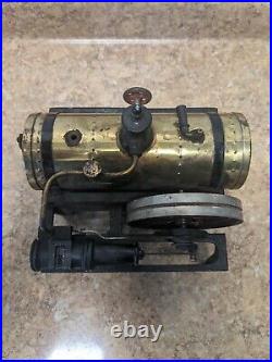 Vintage Gebruder Bing Werke BW Steam Engine Cast Iron Base Brass Needs Repaired