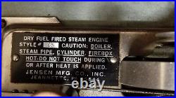 Vintage Jensen Dry Fuel Fire Steam Engine #65