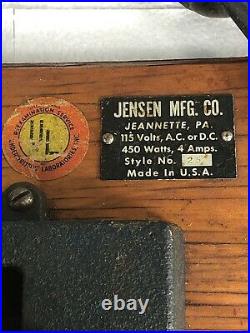Vintage Jensen MFG CO 115 Volt 450 Watt Style no 25 Electric Steam Engine Model