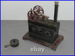 Vintage Josef Falk Live Steam Engine Twin Flywheel Toy original paint RARE