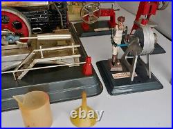 Vintage Linemar Horizontal Steam Engine J-9288 with Five Accessories Made In Japan