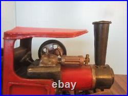 Vintage MAM 00 RED STEAM ENGINE METAL TRUCK REPAINTED 12 LONG