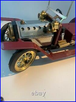 Vintage Mamod pressed steel, Red Roadster SA1 steam engine powered model car EXC