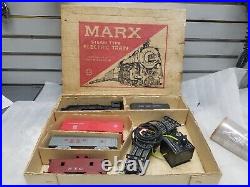 Vintage Marx Toy Train 1960's Steam Engine Antique cars O Guage Antique Set