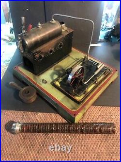 Vintage Tin plate steam engine, c1910 by DC