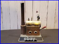 Vintage Wilesco Model D-10 Live Steam Engine Stationary Metal Tin Germany Toy